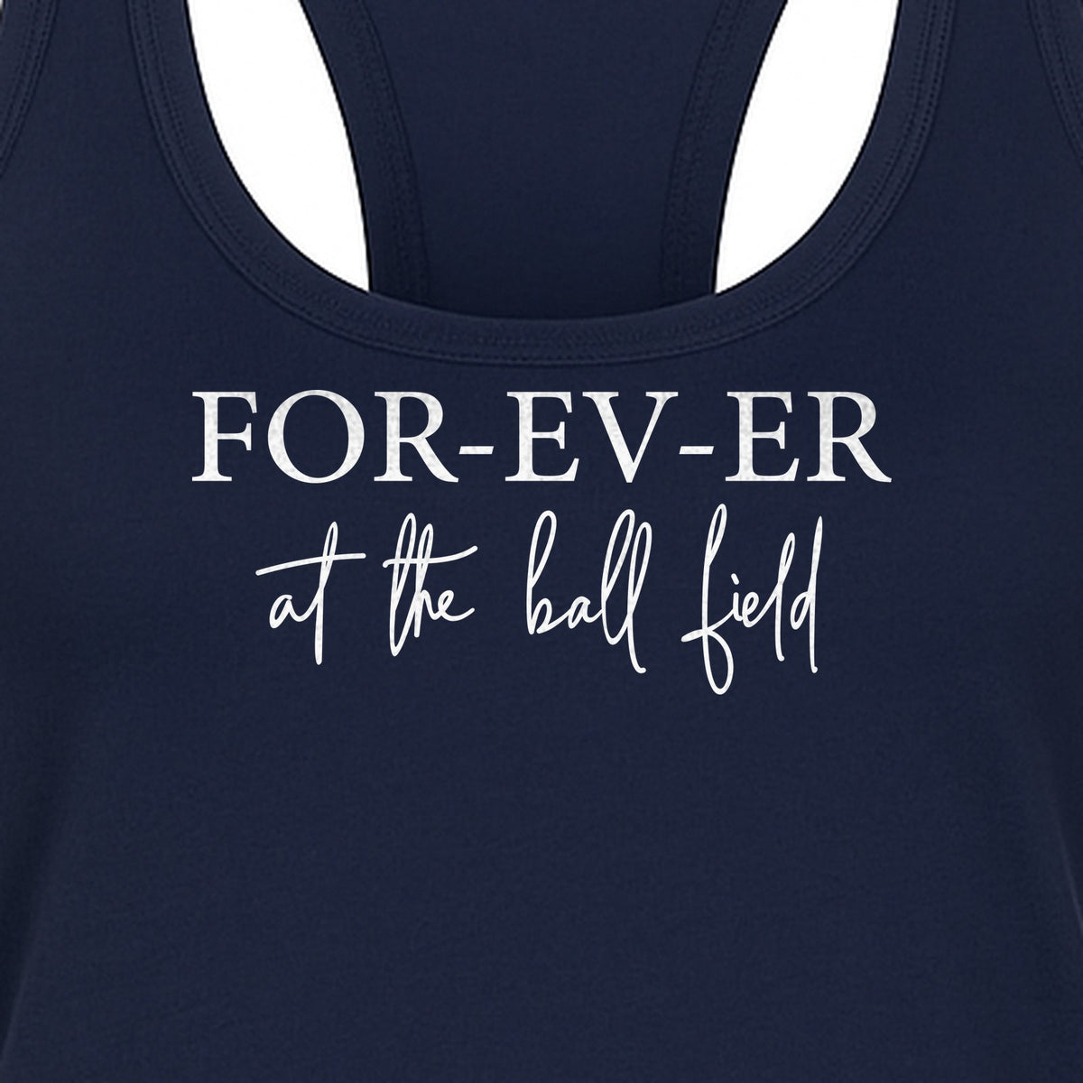 Baseball Mom Women's Racerback Tank Top, Forever at the Ball Field Game Day Design