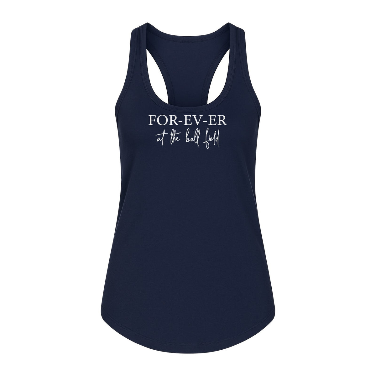 Baseball Mom Women's Racerback Tank Top, Forever at the Ball Field Game Day Design