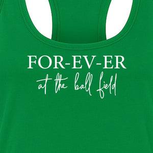 Baseball Mom Women's Racerback Tank Top, Forever at the Ball Field Game Day Design
