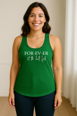 Baseball Mom Women's Racerback Tank Top, Forever at the Ball Field Game Day Design