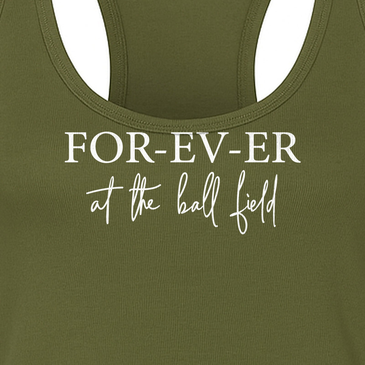 Baseball Mom Women's Racerback Tank Top, Forever at the Ball Field Game Day Design