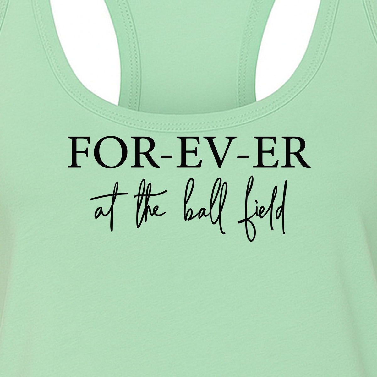 Baseball Mom Women's Racerback Tank Top, Forever at the Ball Field Game Day Design