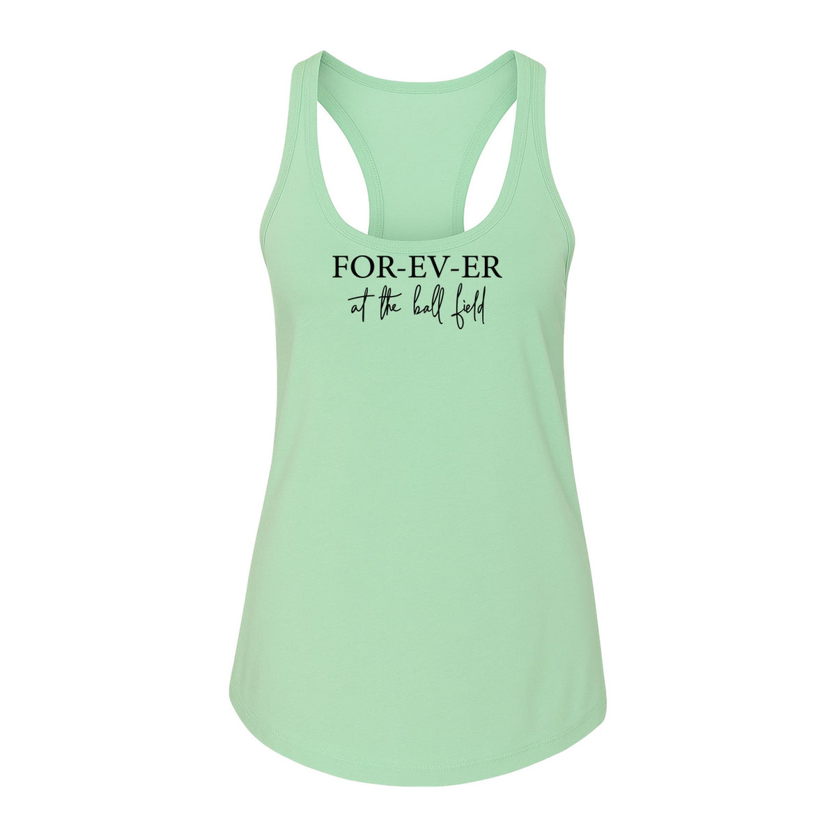 Baseball Mom Women's Racerback Tank Top, Forever at the Ball Field Game Day Design