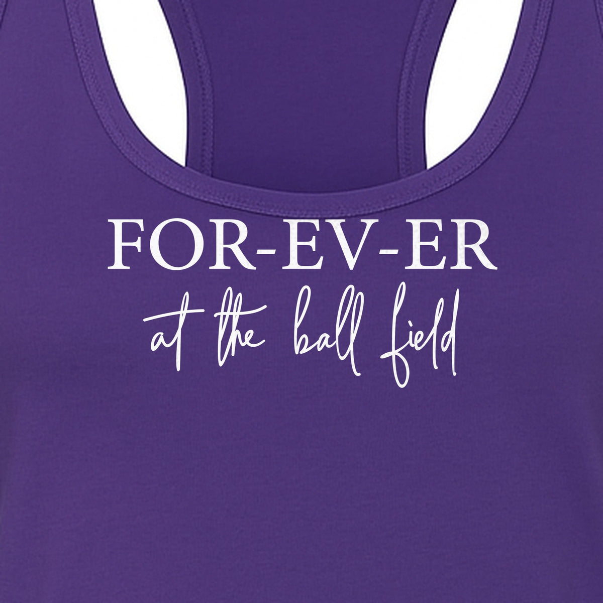 Baseball Mom Women's Racerback Tank Top, Forever at the Ball Field Game Day Design
