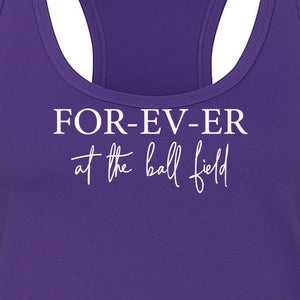 Baseball Mom Women's Racerback Tank Top, Forever at the Ball Field Game Day Design