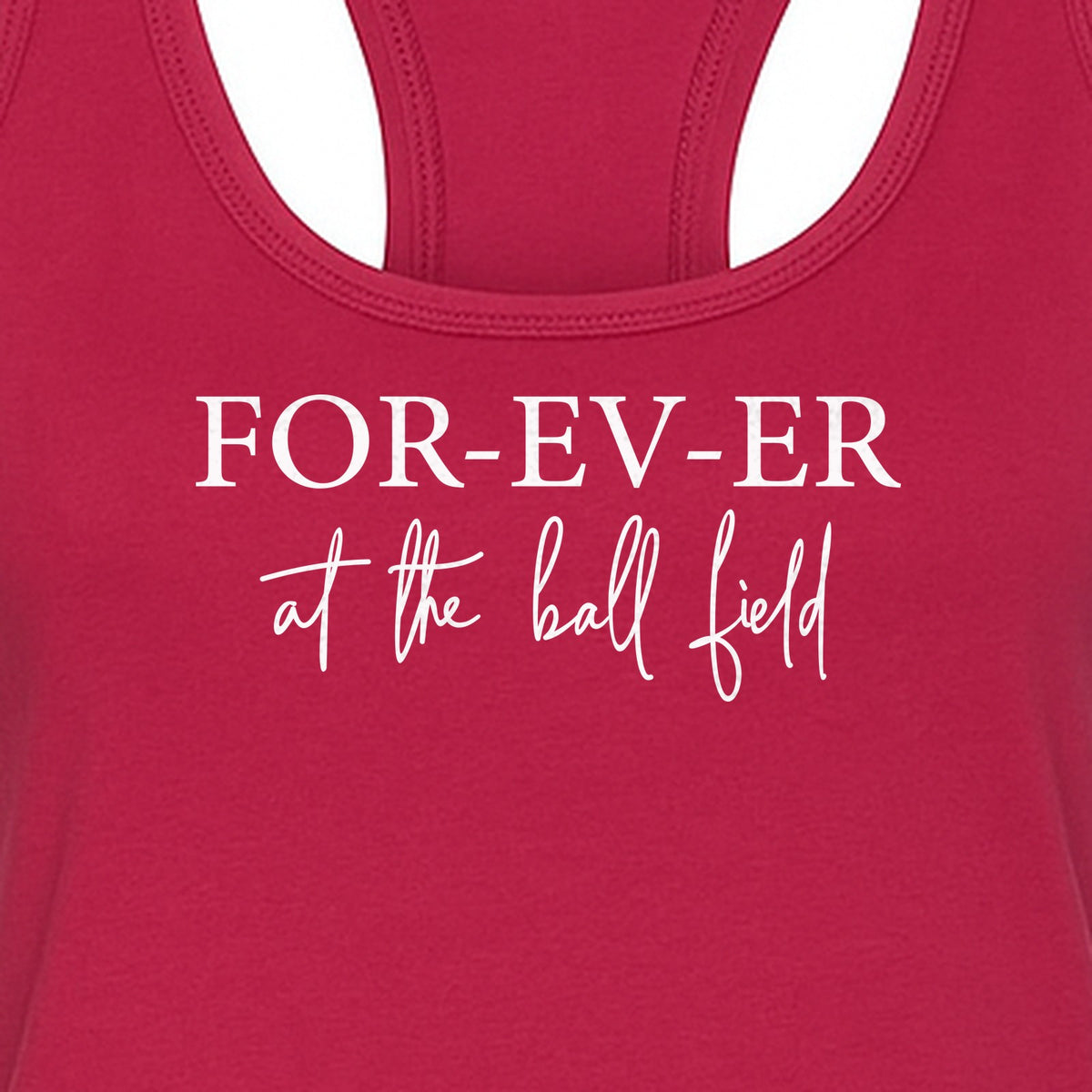 Baseball Mom Women's Racerback Tank Top, Forever at the Ball Field Game Day Design