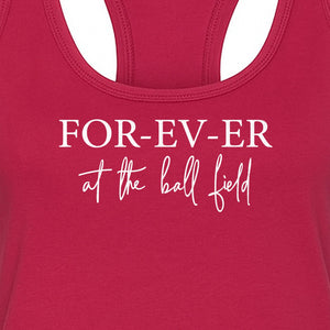 Baseball Mom Women's Racerback Tank Top, Forever at the Ball Field Game Day Design