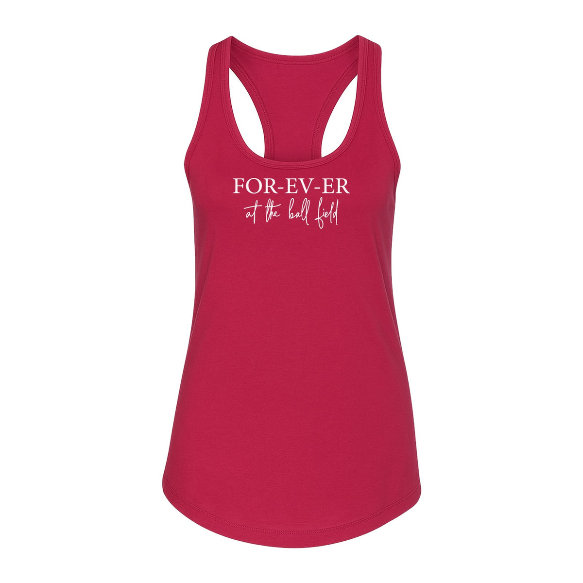Baseball Mom Women's Racerback Tank Top, Forever at the Ball Field Game Day Design
