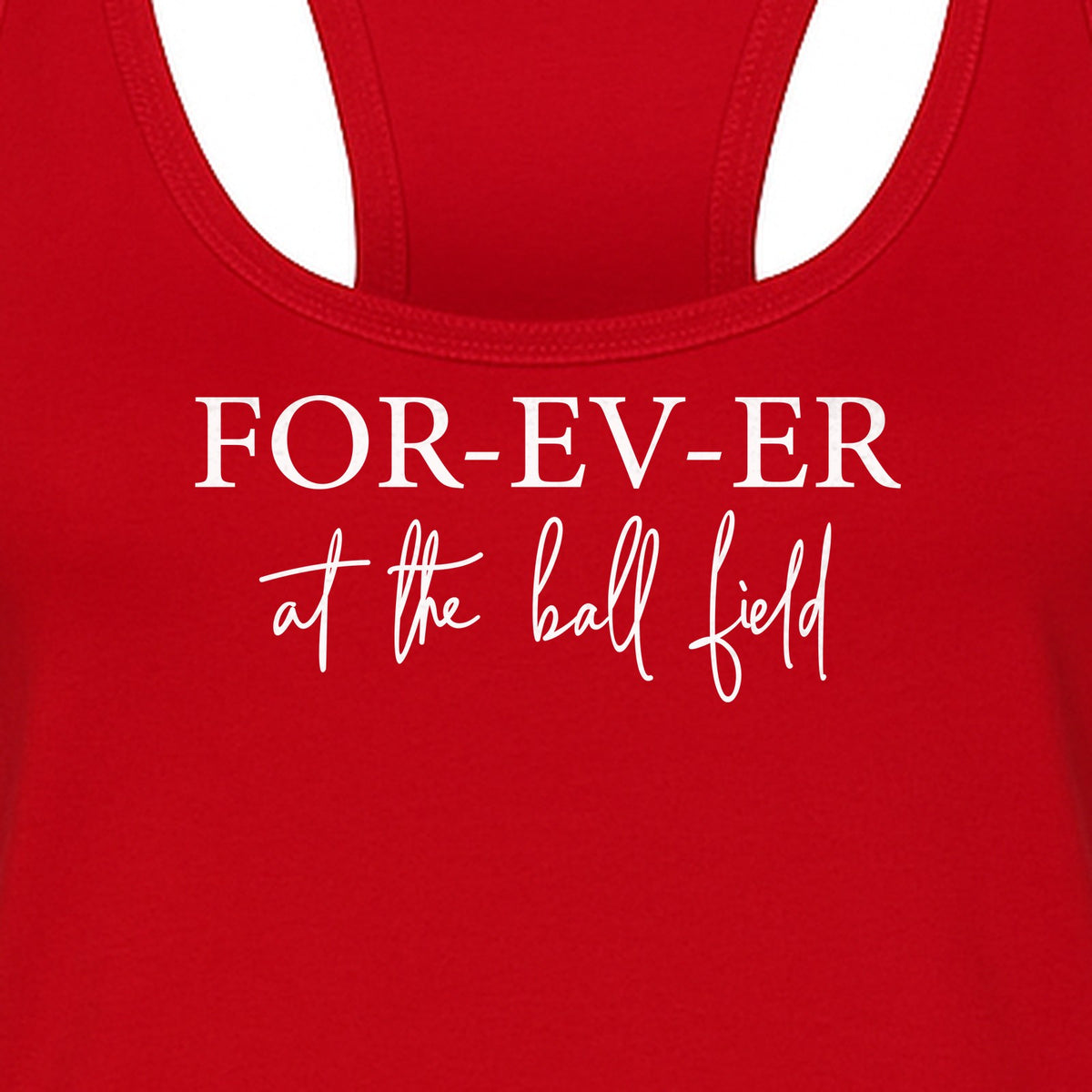 Baseball Mom Women's Racerback Tank Top, Forever at the Ball Field Game Day Design