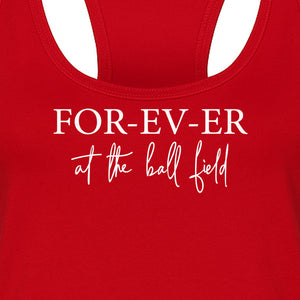 Baseball Mom Women's Racerback Tank Top, Forever at the Ball Field Game Day Design