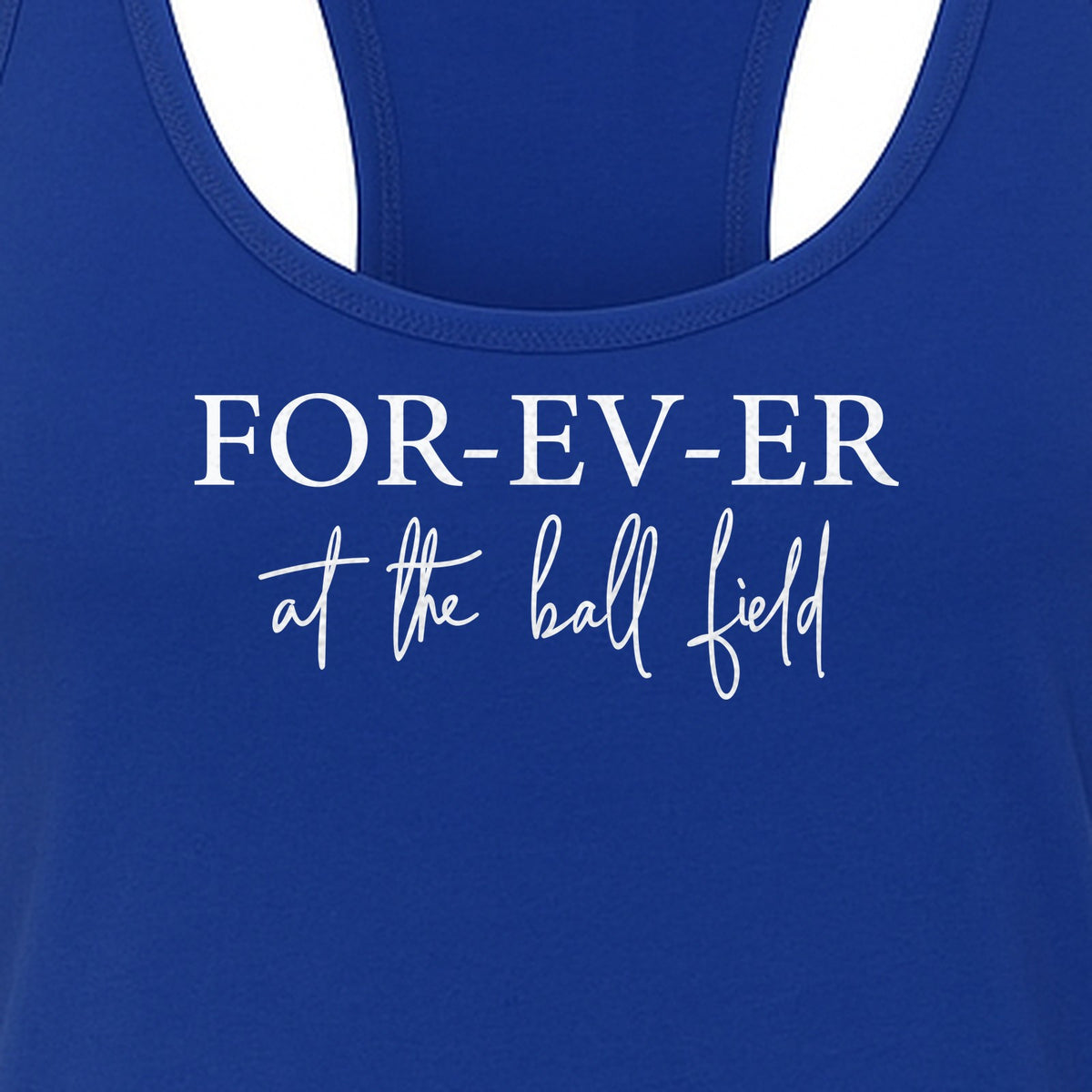 Baseball Mom Women's Racerback Tank Top, Forever at the Ball Field Game Day Design
