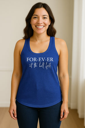 Baseball Mom Women's Racerback Tank Top, Forever at the Ball Field Game Day Design