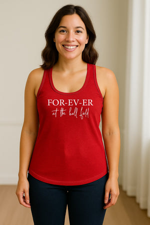 Baseball Mom Women's Racerback Tank Top, Forever at the Ball Field Game Day Design