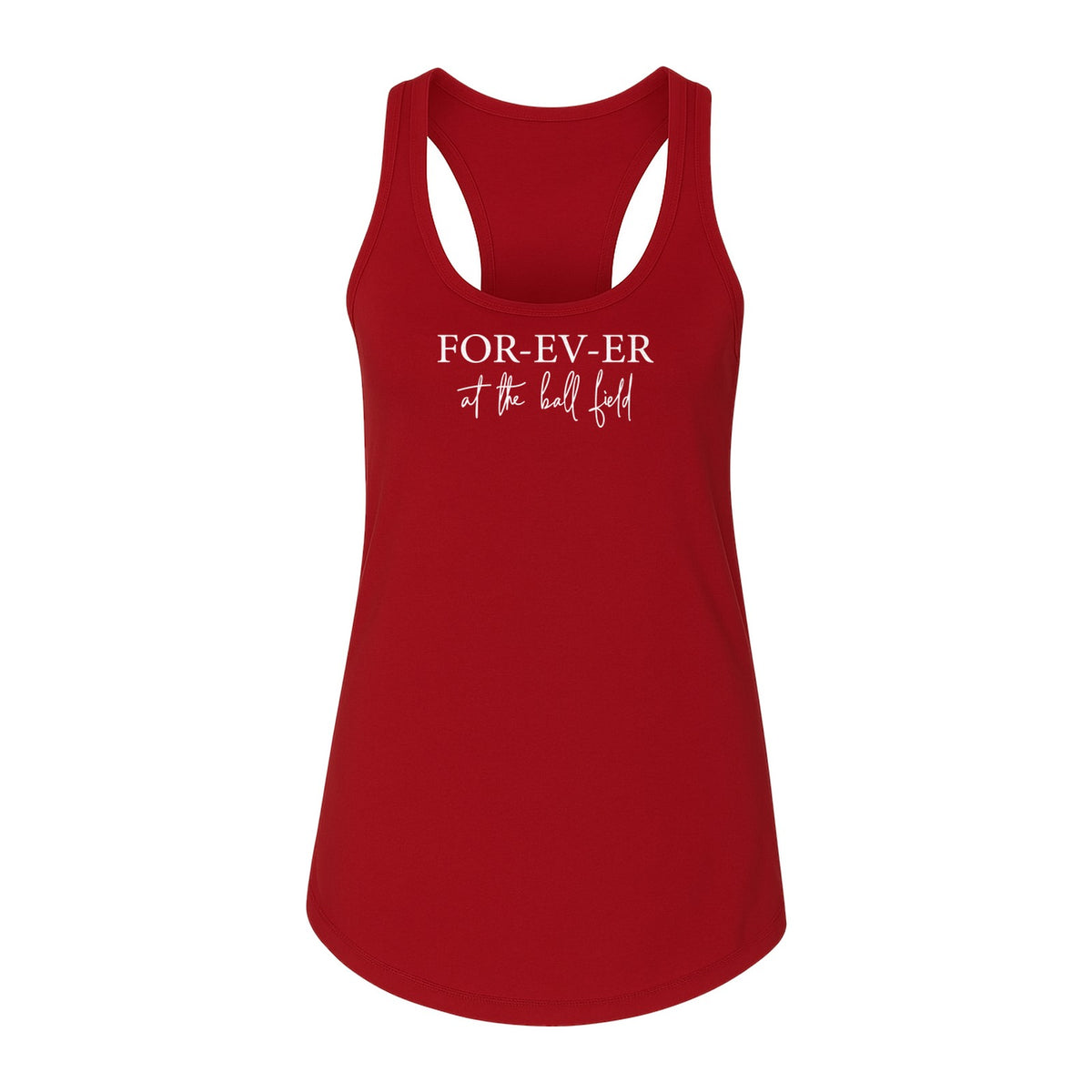 Baseball Mom Women's Racerback Tank Top, Forever at the Ball Field Game Day Design