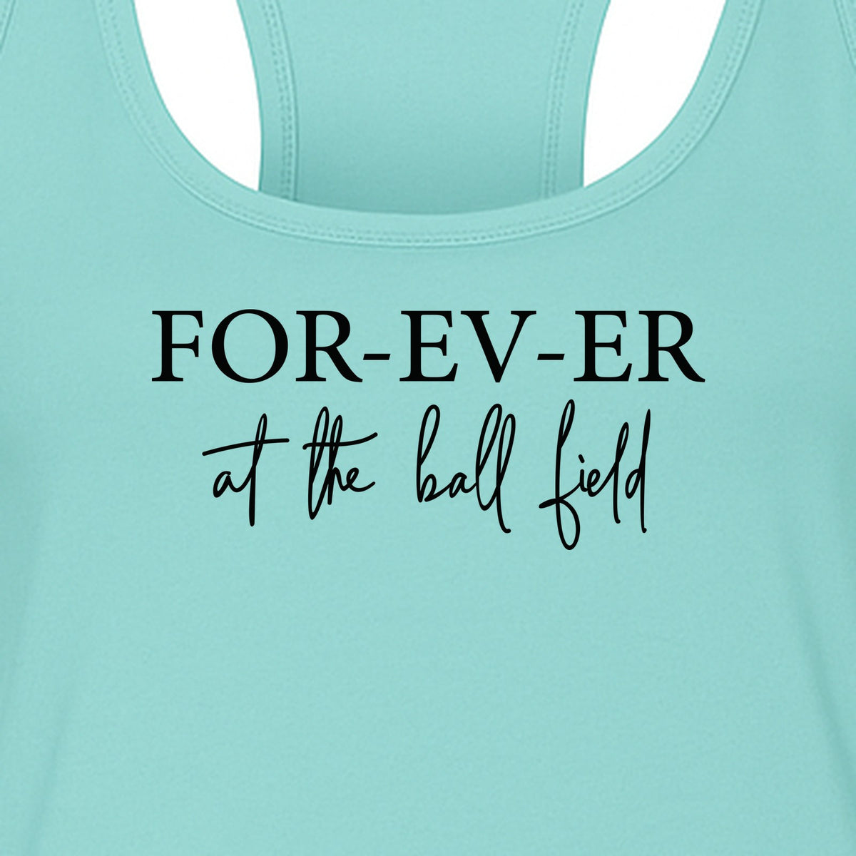 Baseball Mom Women's Racerback Tank Top, Forever at the Ball Field Game Day Design