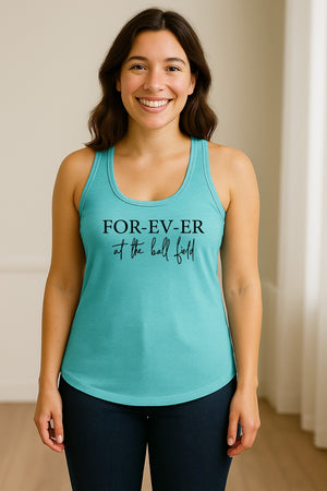 Baseball Mom Women's Racerback Tank Top, Forever at the Ball Field Game Day Design
