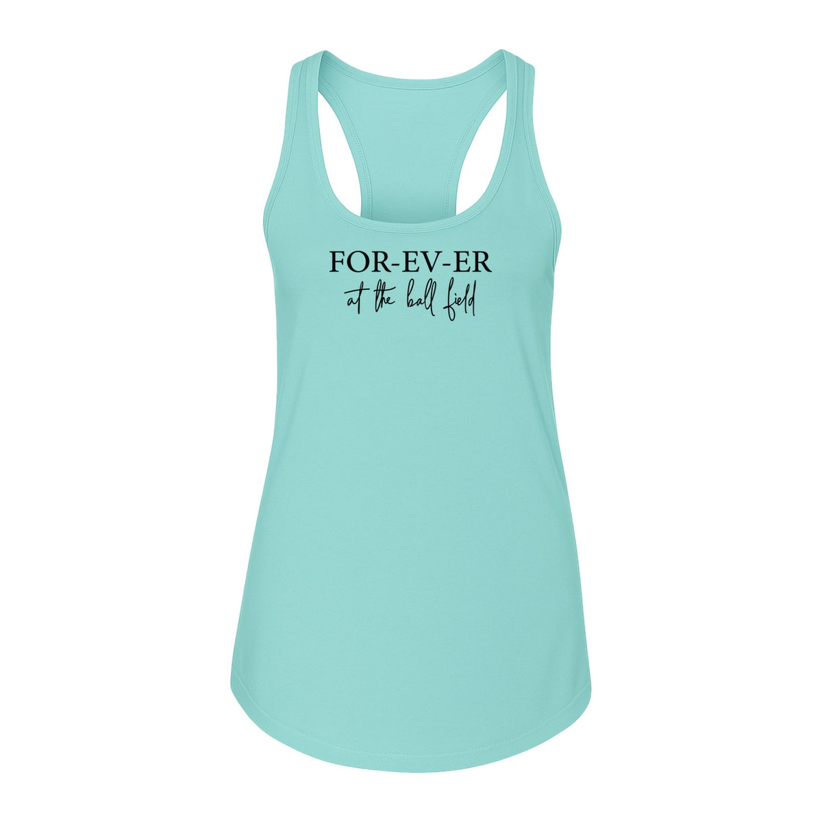 Baseball Mom Women's Racerback Tank Top, Forever at the Ball Field Game Day Design