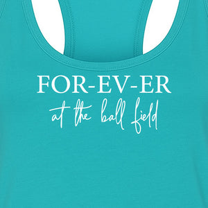 Baseball Mom Women's Racerback Tank Top, Forever at the Ball Field Game Day Design