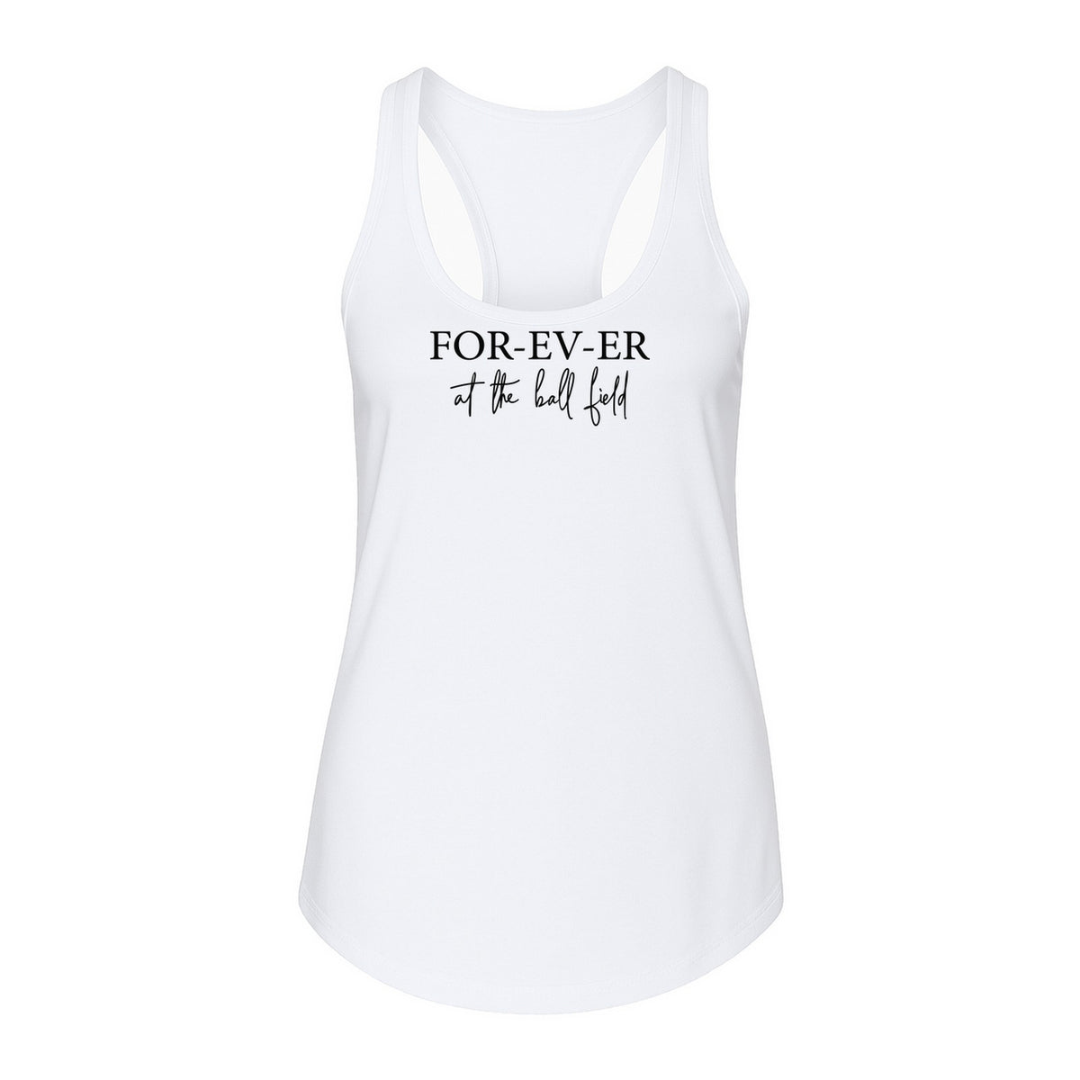 Baseball Mom Women's Racerback Tank Top, Forever at the Ball Field Game Day Design