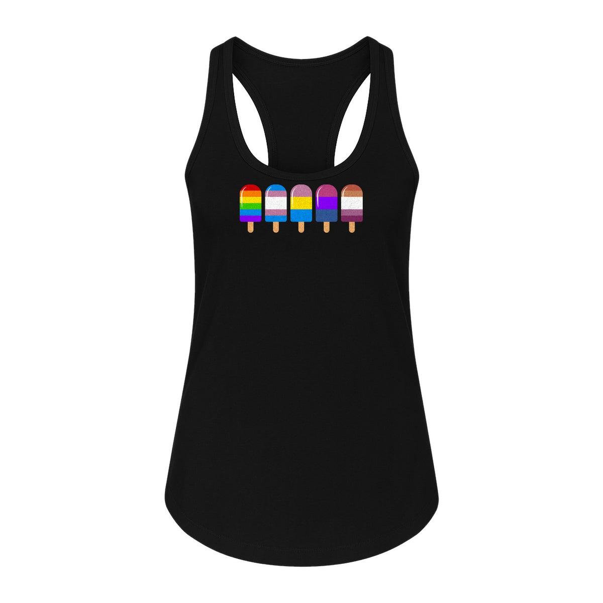 Rainbow Ice Pop Pride Women's Racerback Tank Top for LGBTQIA+ Parades and Everyday Wear