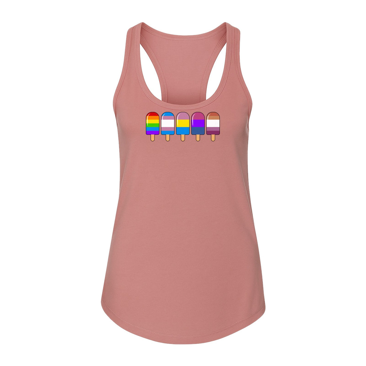 Rainbow Ice Pop Pride Women's Racerback Tank Top for LGBTQIA+ Parades and Everyday Wear