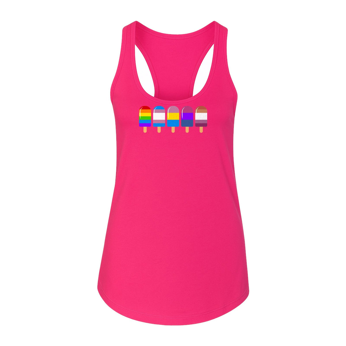 Rainbow Ice Pop Pride Women's Racerback Tank Top for LGBTQIA+ Parades and Everyday Wear