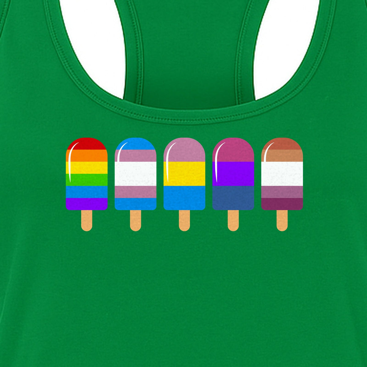 Rainbow Ice Pop Pride Women's Racerback Tank Top for LGBTQIA+ Parades and Everyday Wear