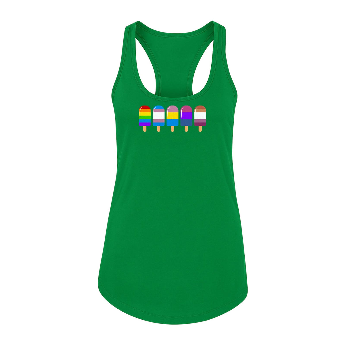 Rainbow Ice Pop Pride Women's Racerback Tank Top for LGBTQIA+ Parades and Everyday Wear