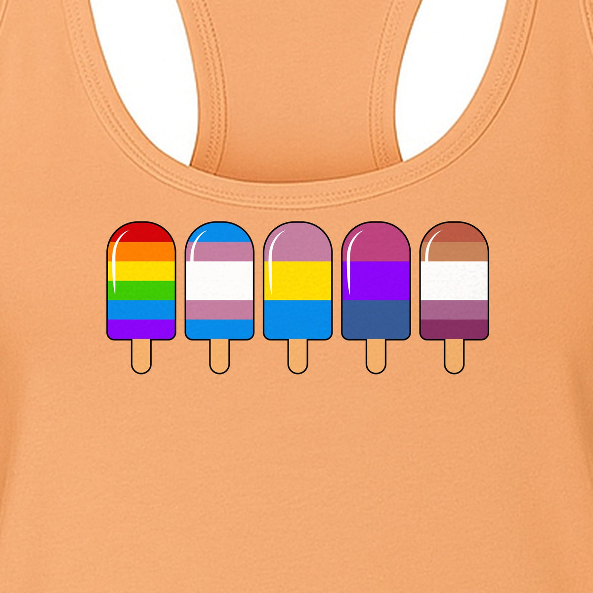 Rainbow Ice Pop Pride Women's Racerback Tank Top for LGBTQIA+ Parades and Everyday Wear