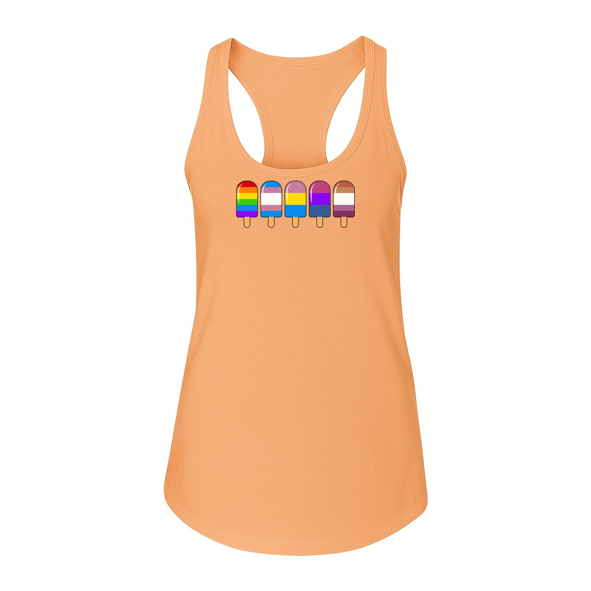 Rainbow Ice Pop Pride Women's Racerback Tank Top for LGBTQIA+ Parades and Everyday Wear
