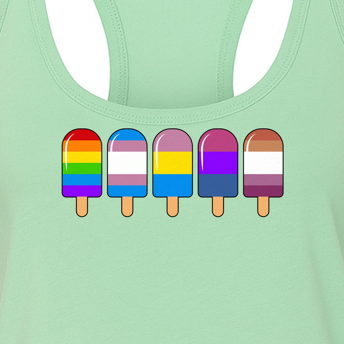 Rainbow Ice Pop Pride Women's Racerback Tank Top for LGBTQIA+ Parades and Everyday Wear