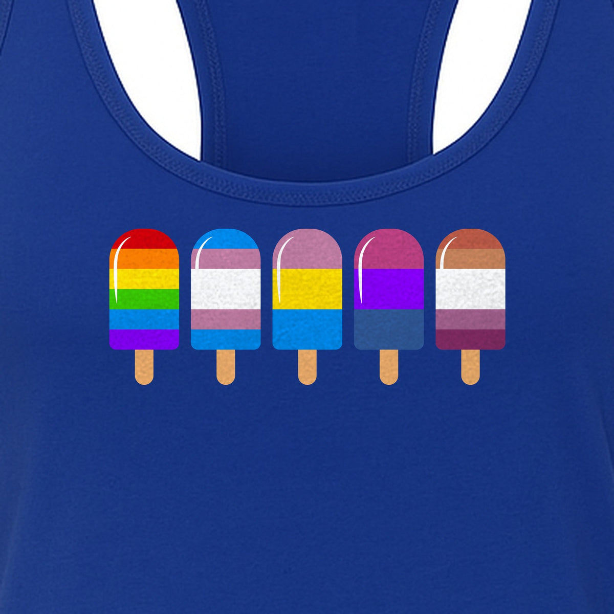 Rainbow Ice Pop Pride Women's Racerback Tank Top for LGBTQIA+ Parades and Everyday Wear