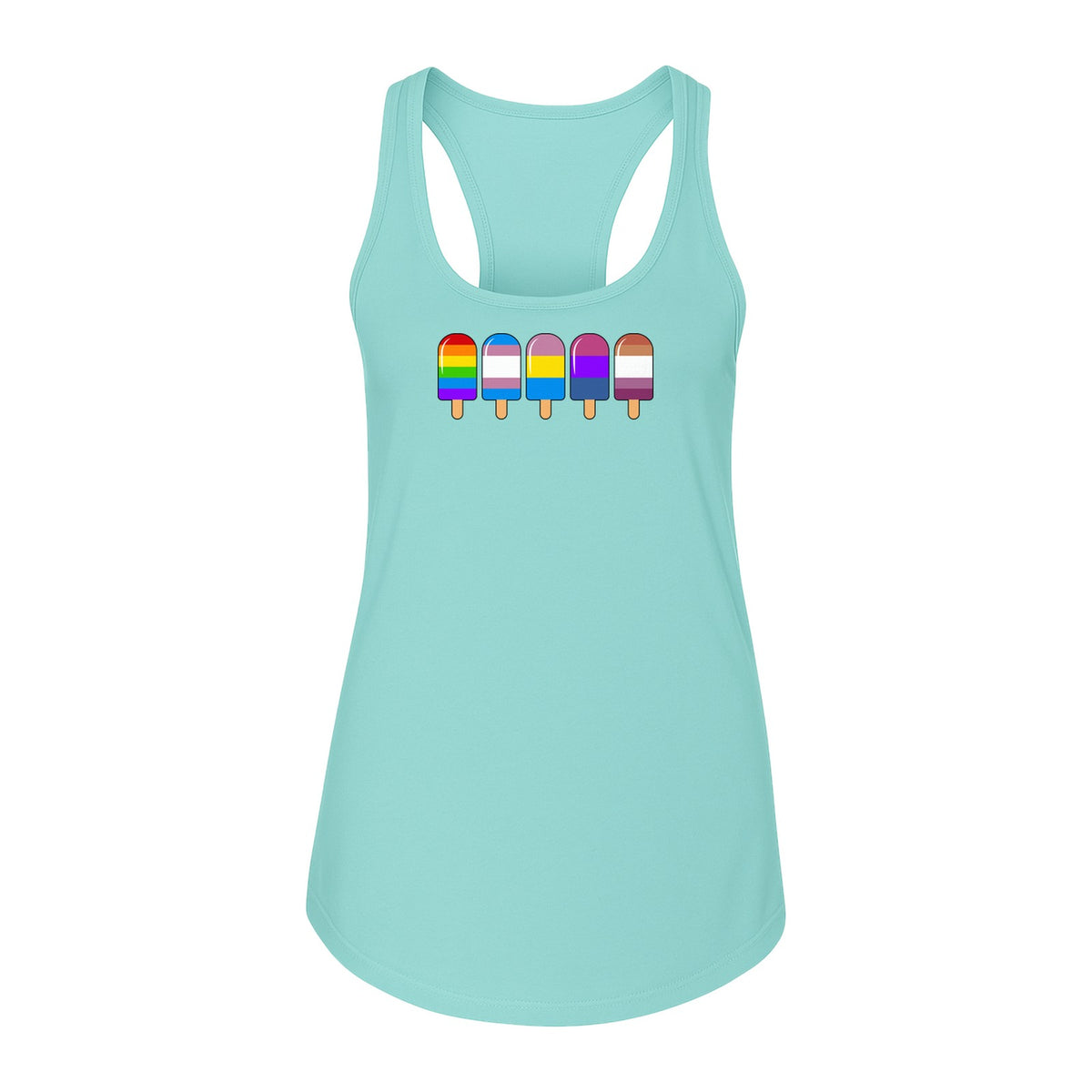 Rainbow Ice Pop Pride Women's Racerback Tank Top for LGBTQIA+ Parades and Everyday Wear