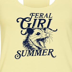 Feral Girl Summer Opossum Women's Racerback Tank Top for Animal Lovers