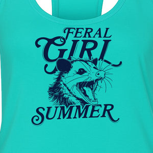 Feral Girl Summer Opossum Women's Racerback Tank Top for Animal Lovers