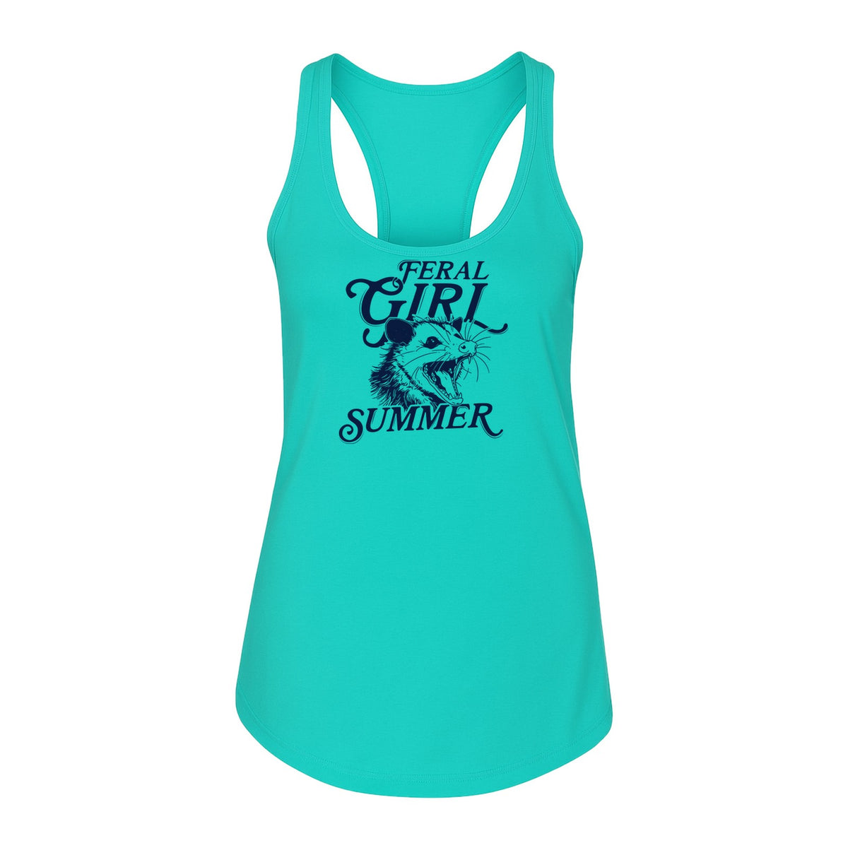 Feral Girl Summer Opossum Women's Racerback Tank Top for Animal Lovers