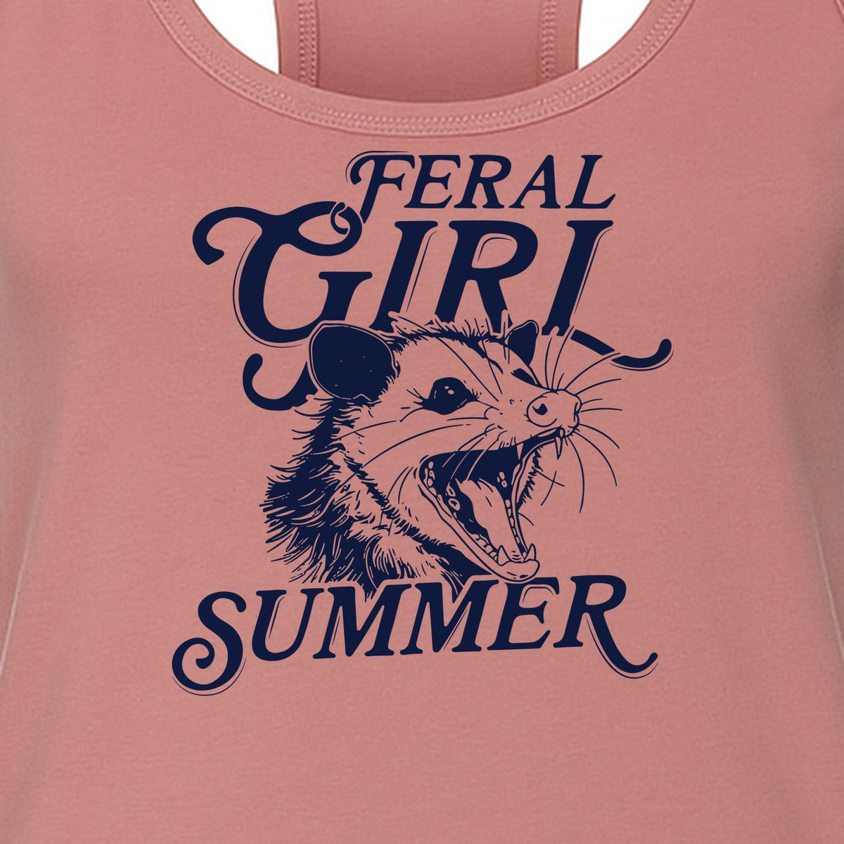 Feral Girl Summer Opossum Women's Racerback Tank Top for Animal Lovers