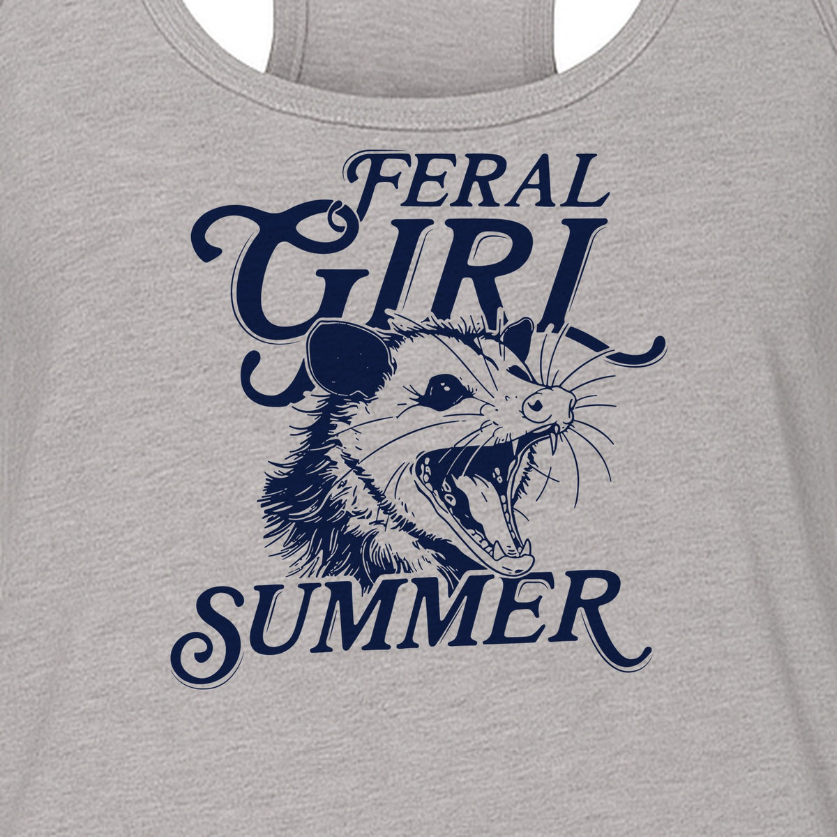 Feral Girl Summer Opossum Women's Racerback Tank Top for Animal Lovers