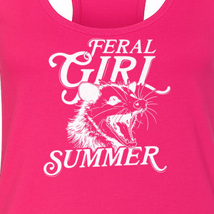 Feral Girl Summer Opossum Women's Racerback Tank Top for Animal Lovers