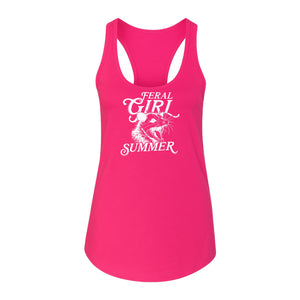 Feral Girl Summer Opossum Women's Racerback Tank Top for Animal Lovers