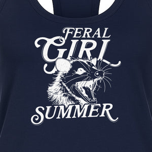Feral Girl Summer Opossum Women's Racerback Tank Top for Animal Lovers