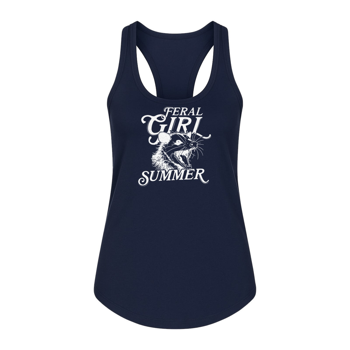 Feral Girl Summer Opossum Women's Racerback Tank Top for Animal Lovers