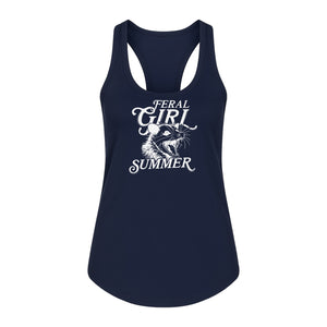 Feral Girl Summer Opossum Women's Racerback Tank Top for Animal Lovers