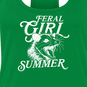 Feral Girl Summer Opossum Women's Racerback Tank Top for Animal Lovers