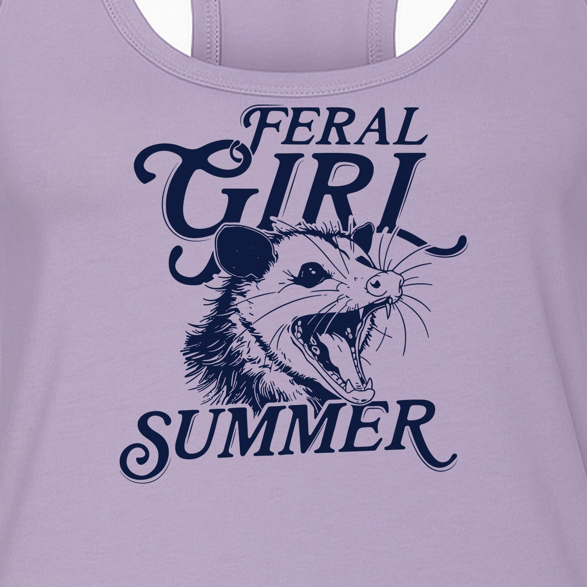 Feral Girl Summer Opossum Women's Racerback Tank Top for Animal Lovers