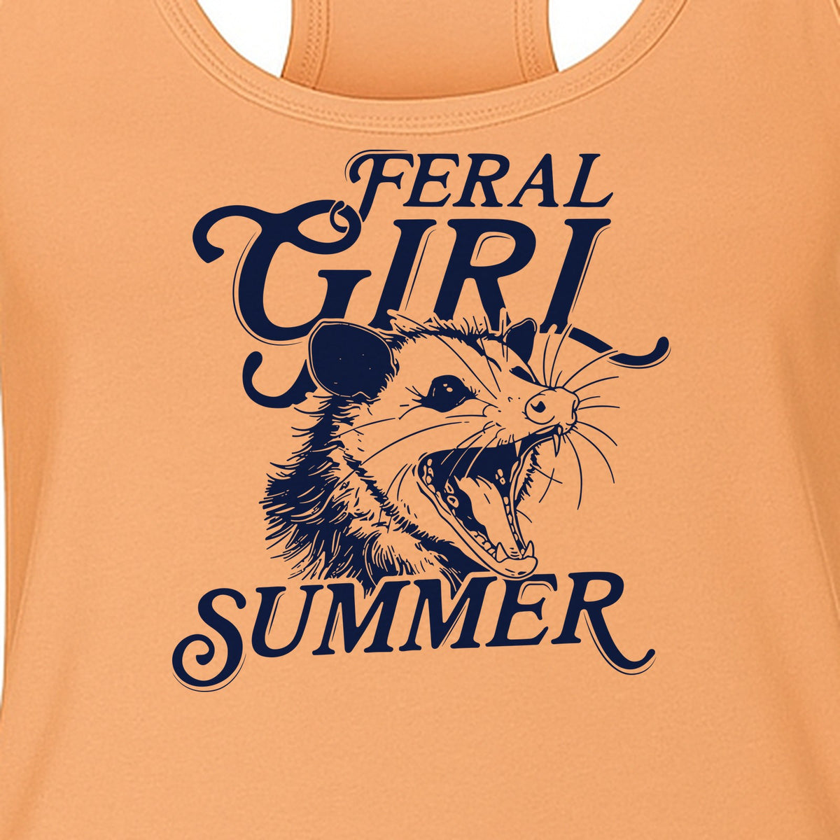 Feral Girl Summer Opossum Women's Racerback Tank Top for Animal Lovers