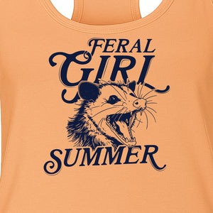 Feral Girl Summer Opossum Women's Racerback Tank Top for Animal Lovers