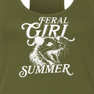 Feral Girl Summer Opossum Women's Racerback Tank Top for Animal Lovers