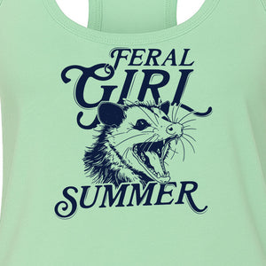 Feral Girl Summer Opossum Women's Racerback Tank Top for Animal Lovers