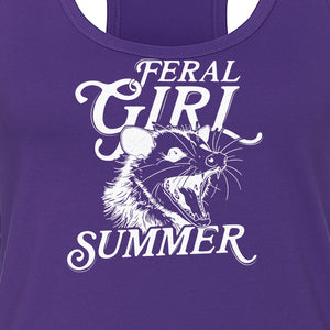 Feral Girl Summer Opossum Women's Racerback Tank Top for Animal Lovers